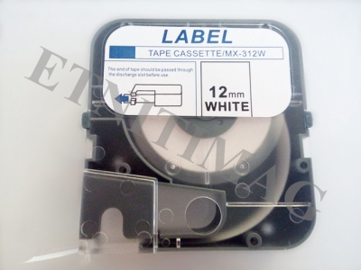 Marking Tape with Cover for MAX Electronic Lettering Machine, White, 12MM, 8mtr.